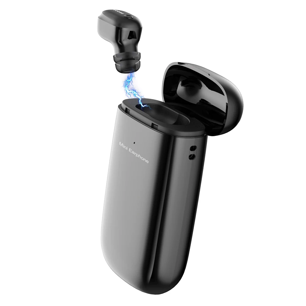 Беспроводные наушники UCOMX, bluetooth-наушники с зарядным устройством, настоящие беспроводные наушники-вкладыши с микрофоном для huawei Xiaomi iPhone - Цвет: U6E-Black