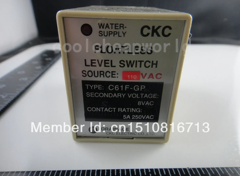C61F-GP AC 110V 8-контактный жидкий беспоплавковый выключатель регулятора уровня |