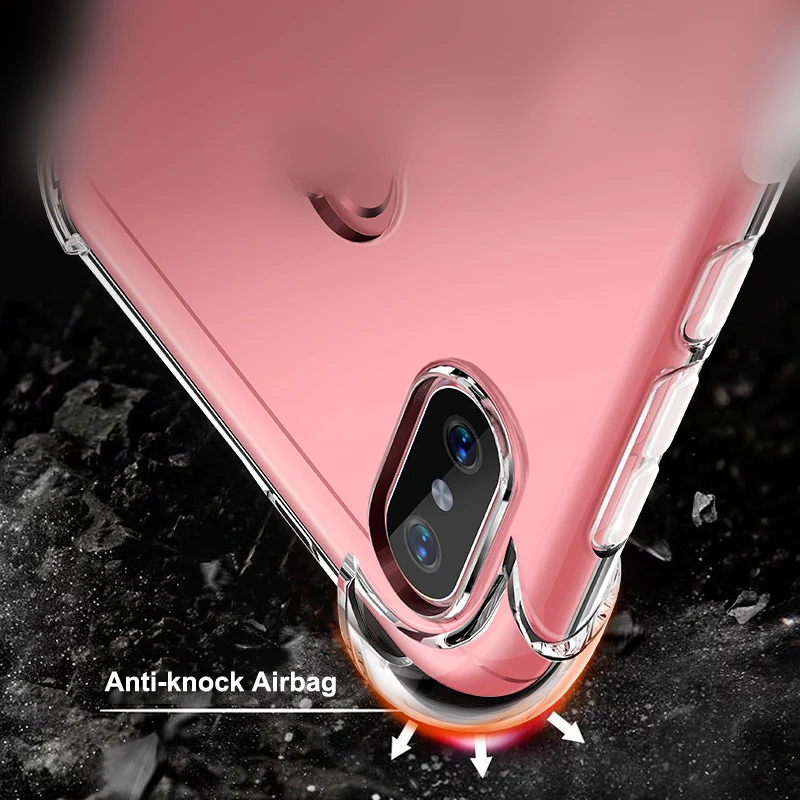 for Xiaomi Redmi 6 Pro 6Pro Note 5 5Pro S2 6X A2 Mix 2s Case Full Protective Anti-knock Airbag Silicone Transparent Bumper |