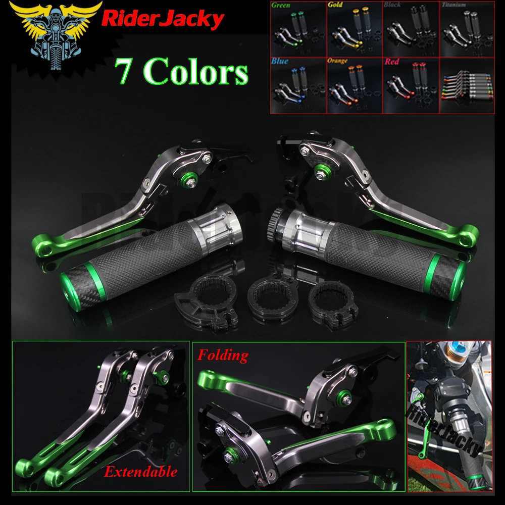 RiderJacky CNC рычаги Тормозной сцепления мотоцикла + рукоятка руля для Kawasaki NINJA 250R 2008 2012