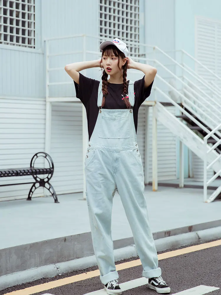 Free Shipping 2021 New Fashion Long Jumpsuit And Ropmers Denim Suspenders Trousers Loose Plus Size S-5XL Spaghetti Strap Pants