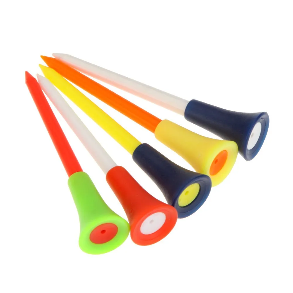 50pcs Multi Color 8.3CM Plastic Durable Rubber Golf Tees Cushion Top Ball Holder Accessories |