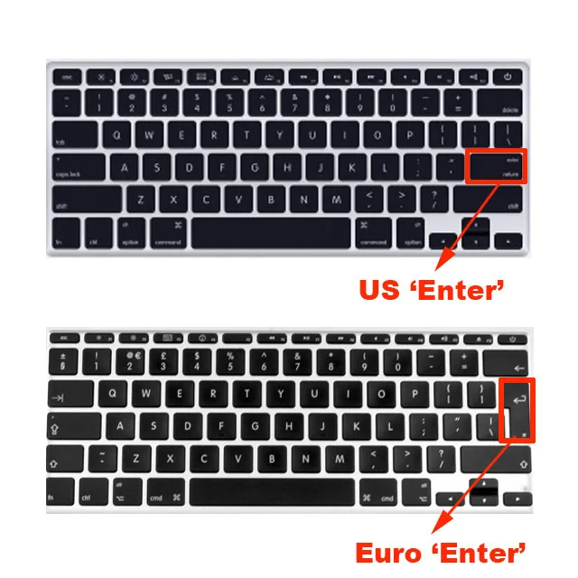 5 шт. испанская клавиатура кожный чехол для Macbook Mac Book 13 15 17 EU UK Europe версия Силиконовая Защитная пленка для ноутбука