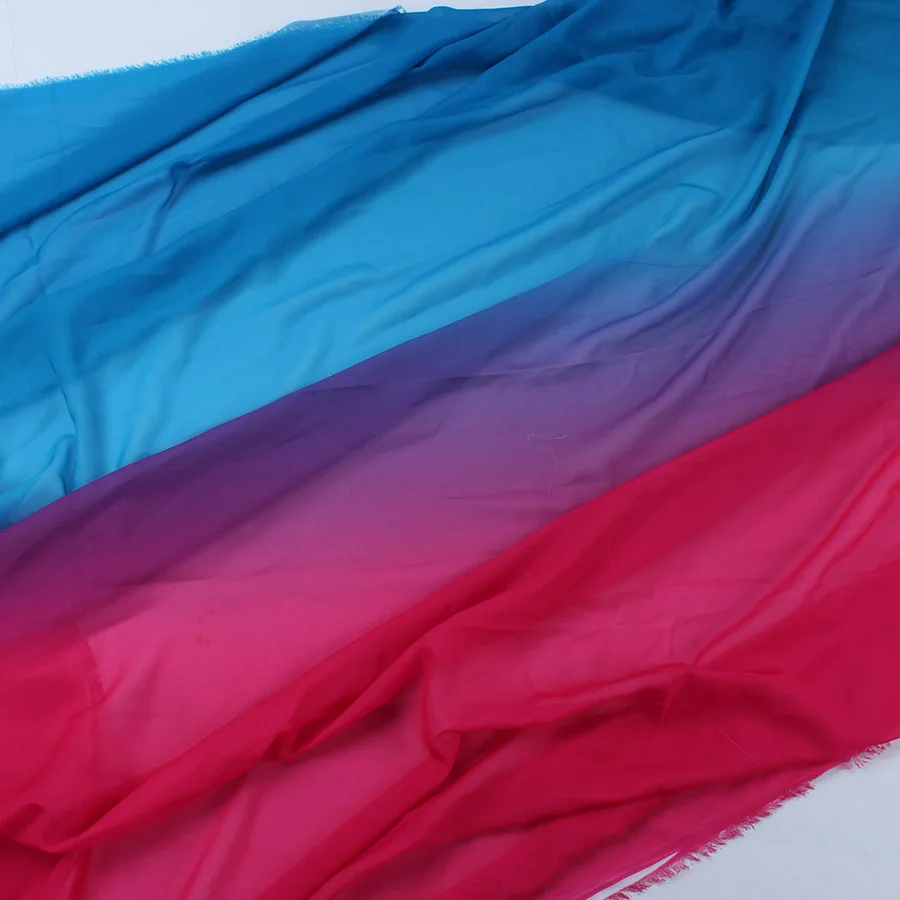 Тень из шифона с эффектом омбре 2 тона 100D шифоновая градиентная ткань плавное