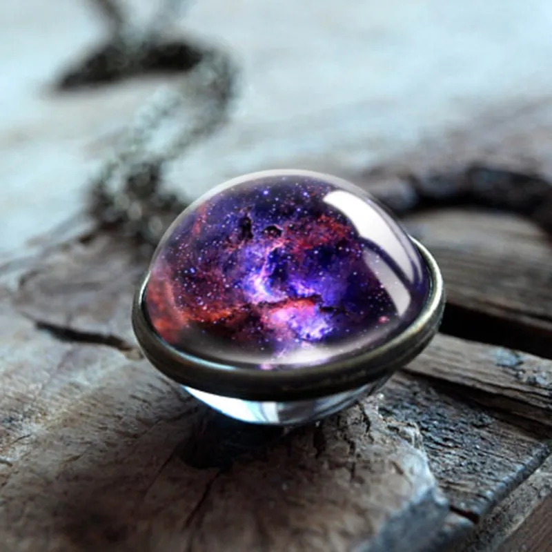 Двусторонняя подвеска Nebula Galaxy 2020 ожерелье с изображением планеты космоса