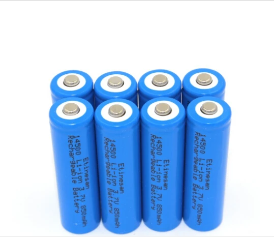 6 шт./лот Etinesan 14500 3 7 V 850mAh Защищенный Литий-ионный аккумулятор для фонарика факела