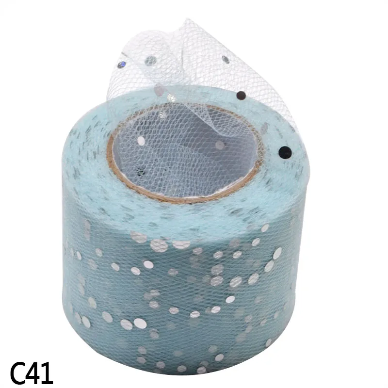 C41 22 м/рулон, 5 см, фатиновая юбка-пачка с блестками из органзы, прозрачная газовая юбка-рюмочка, подарок, украшение для свадебной вечеринки, вечерние принадлежности для вечеринки - Цвет: C41