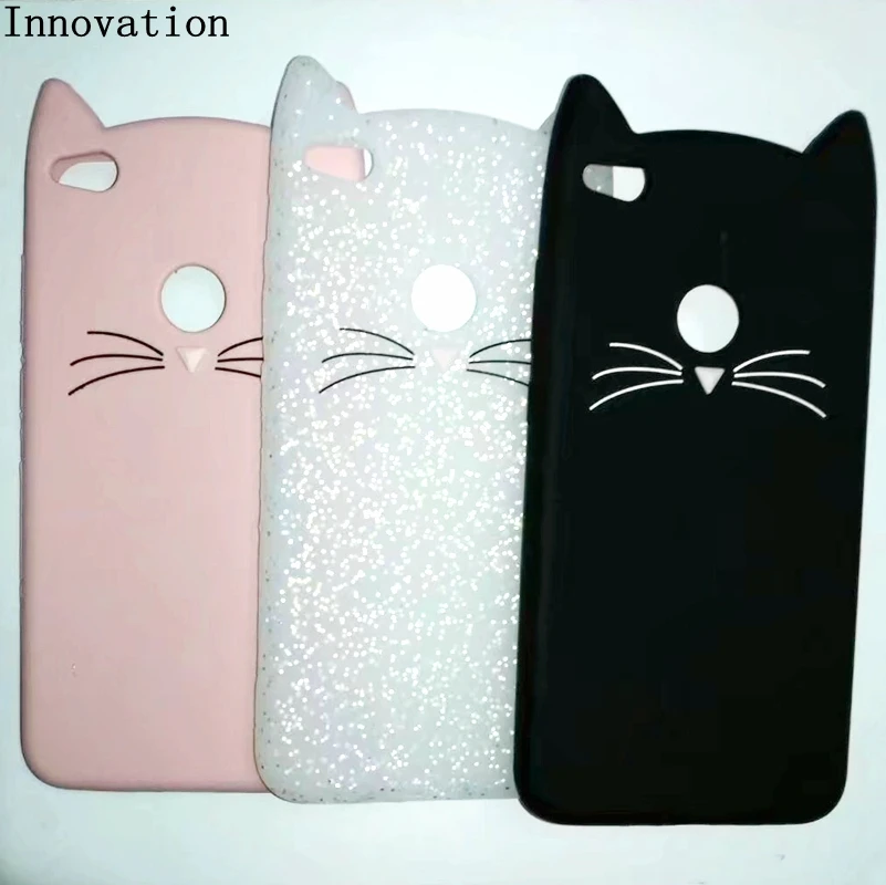 Силиконовый чехол Capa для Huawei P9 Lite 2017 милый 3D Усы Кот Мягкий силиконовый защитный