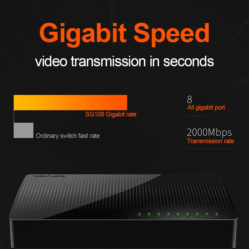 Tenda SG108 8 Порты и разъёмы гигабитный сетевой переключатели 8*10/100/1000 Мбит/с