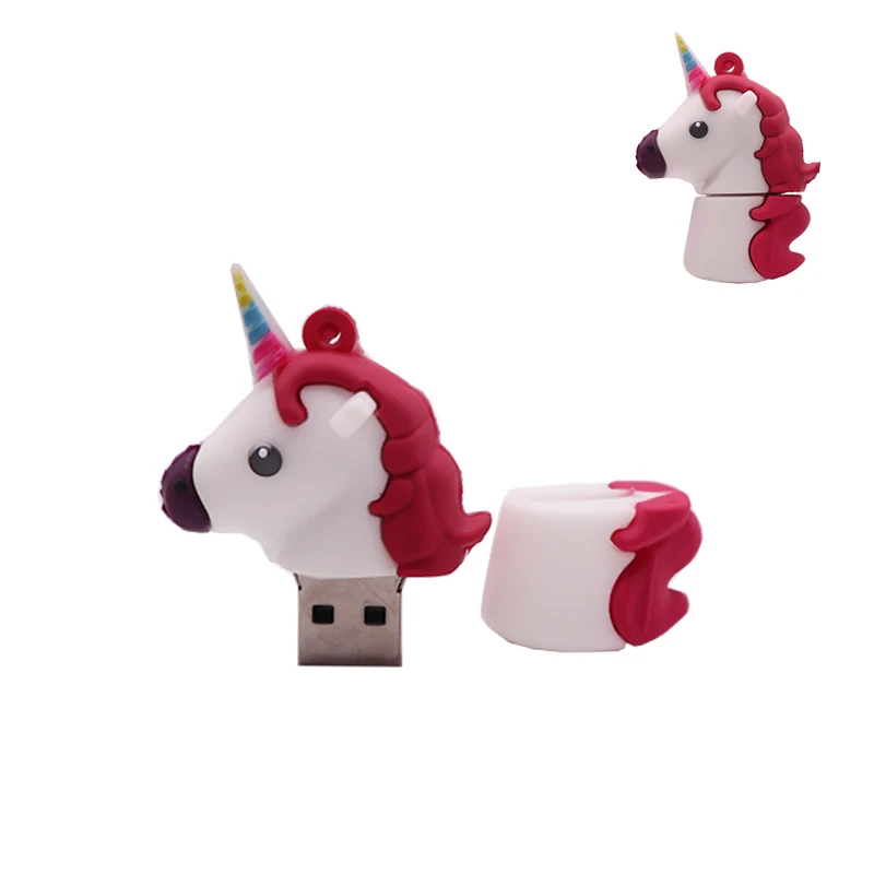 Реальная емкость Флешка в форме героя мультика Единорог usb флэш-накопитель 4 ГБ 8 ГБ 16 ГБ 32 ГБ 64 ГБ 128 Гб карта памяти необычный флеш-накопитель usb2.0