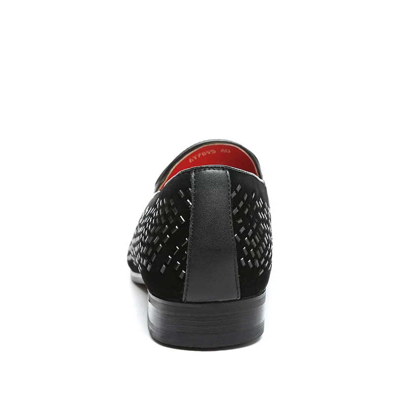 mens studded shoes black footwear rhinestone wedding luxury party shoes male cool designer loafers shoes for men