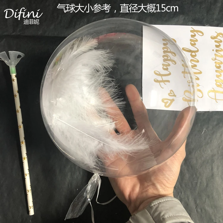 Balloons Helium Bobo Wedding Birthday Party Decoration Feather Transparent PVC Balloon Favors Christmas Decor | Дом и сад