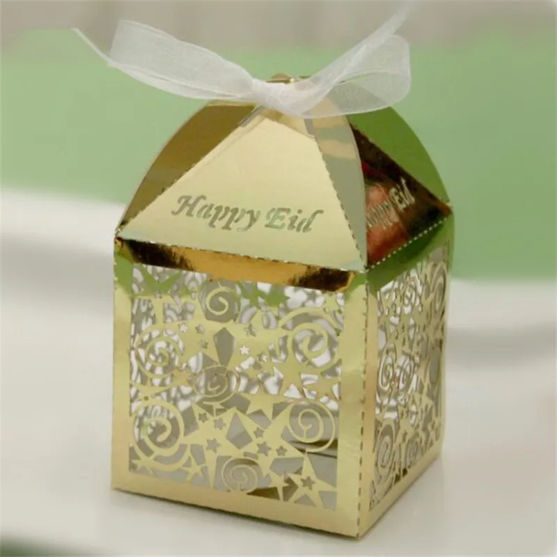 HAOCHU 50 шт. Happy Eid Mubarak коробки для крещения и Подарочная коробка мусульманский