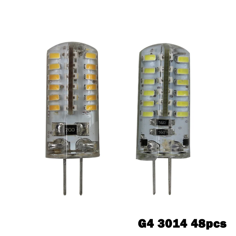 10 шт. G4 Светодиодный светильник SMD 3014 кристальная силиконовая лампа 12 В 220 360 Угол