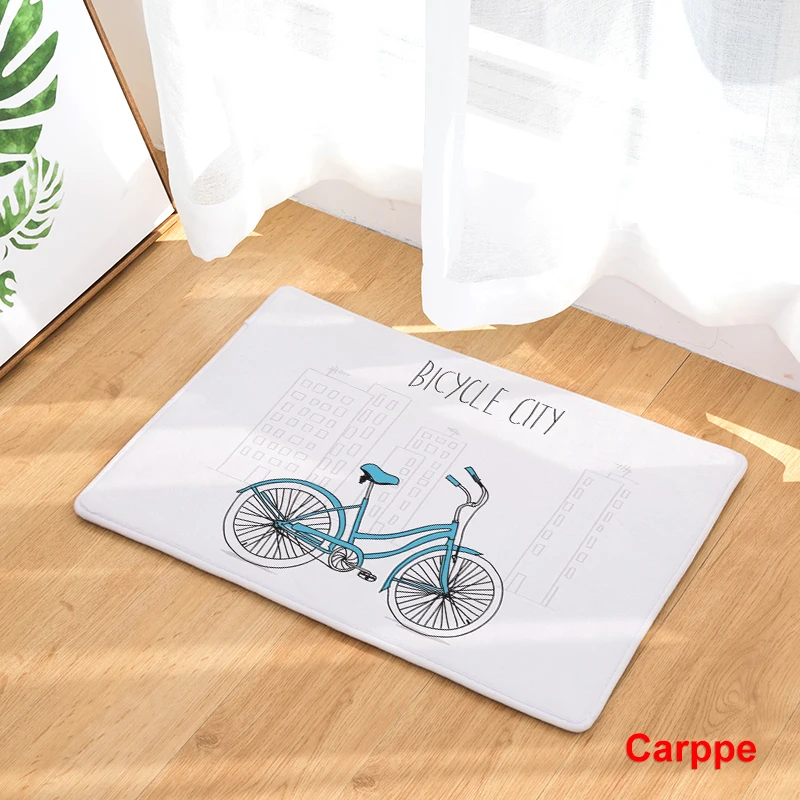 2018 New fashion home decor Anti-Slip Carpets Bicycle Print Mats Bathroom Floor Kitchen Rugs 40x60or50x80cm | Дом и сад