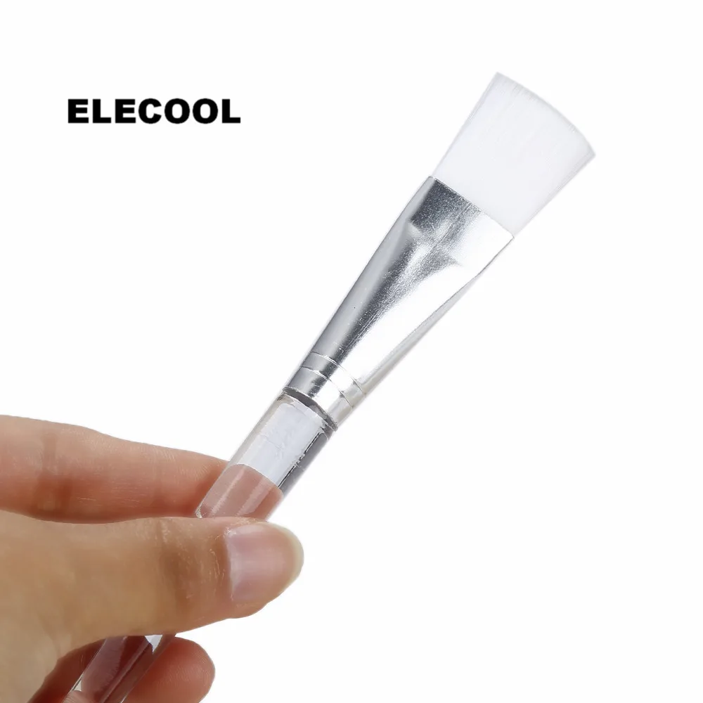 Ecool 1 шт. белая прозрачная маска для лица кисти макияжа пластиковая ручка