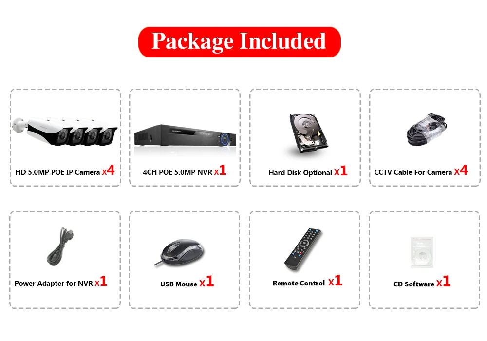 HKIXDISTE 4CH 5MP HD сетевой видеорегистратор c выходом HDMI 4 K IP домашняя система 4 шт. 5MP комнатная наружная камера Smart IR CCTV система видеонаблюдения