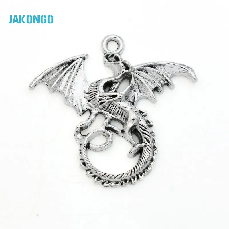 4 шт. посеребренные Подвески в виде огненного дракона|dragon charm pendant|charm pendantpendants for