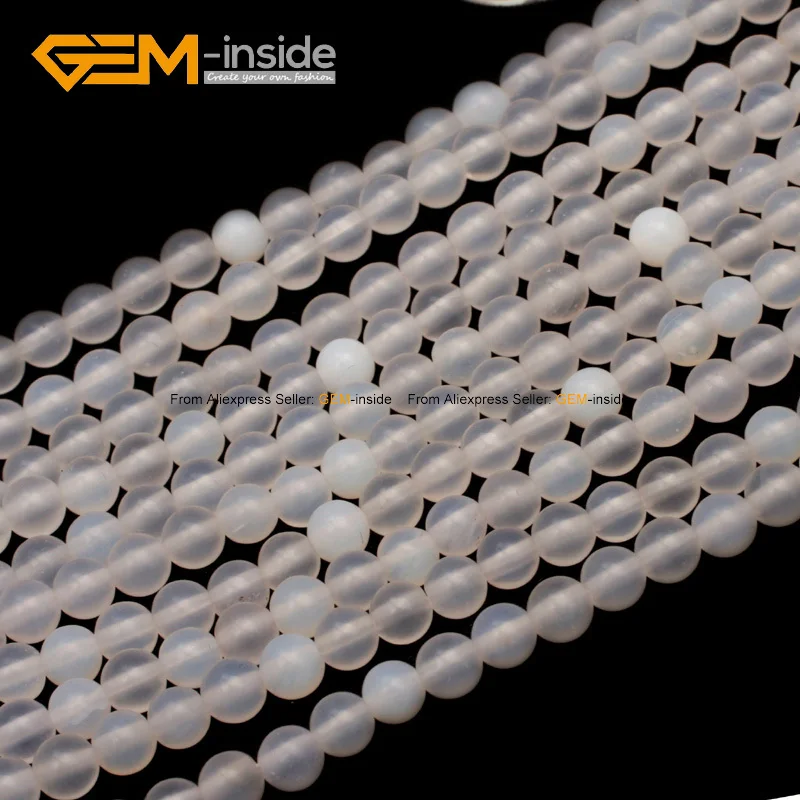 Круглые круглые матовые бусы из камня агата с драгоценным камнями маленькие