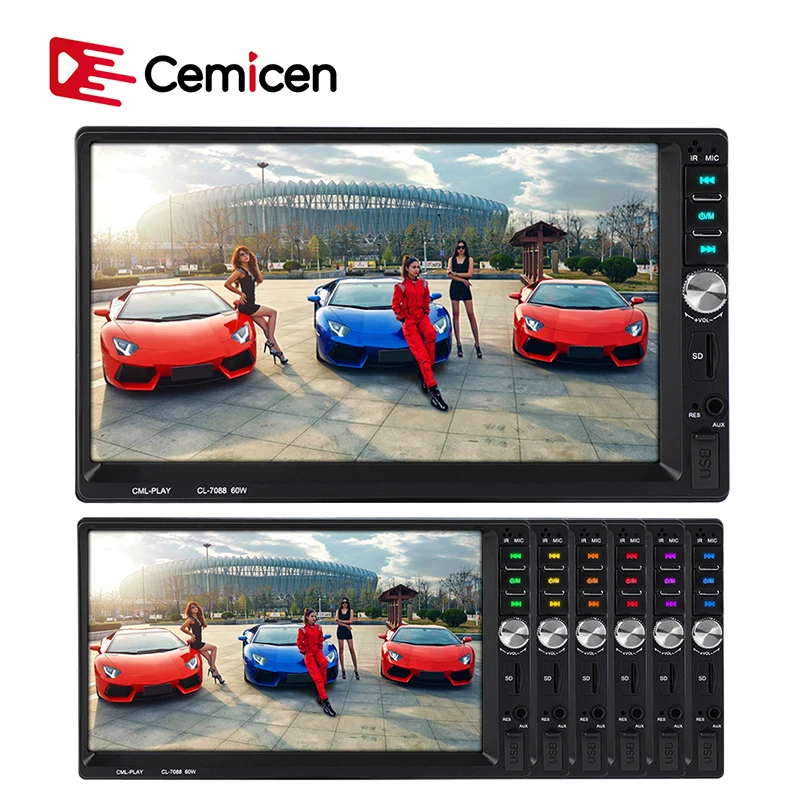 Автомагнитола 2 Din с сабвуфером стерео Bluetooth FM SD AUX USB сенсорный экран 7 дюймов HD MP5
