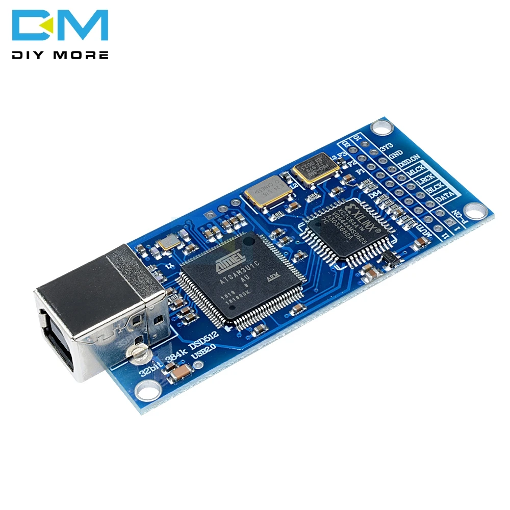 

ATSAM3U1C XC2C64A DU1 USB to IIS Digital Interface DAC Decoder Board Support DSD512 32bit 384K I2S DSD Output for Amanero