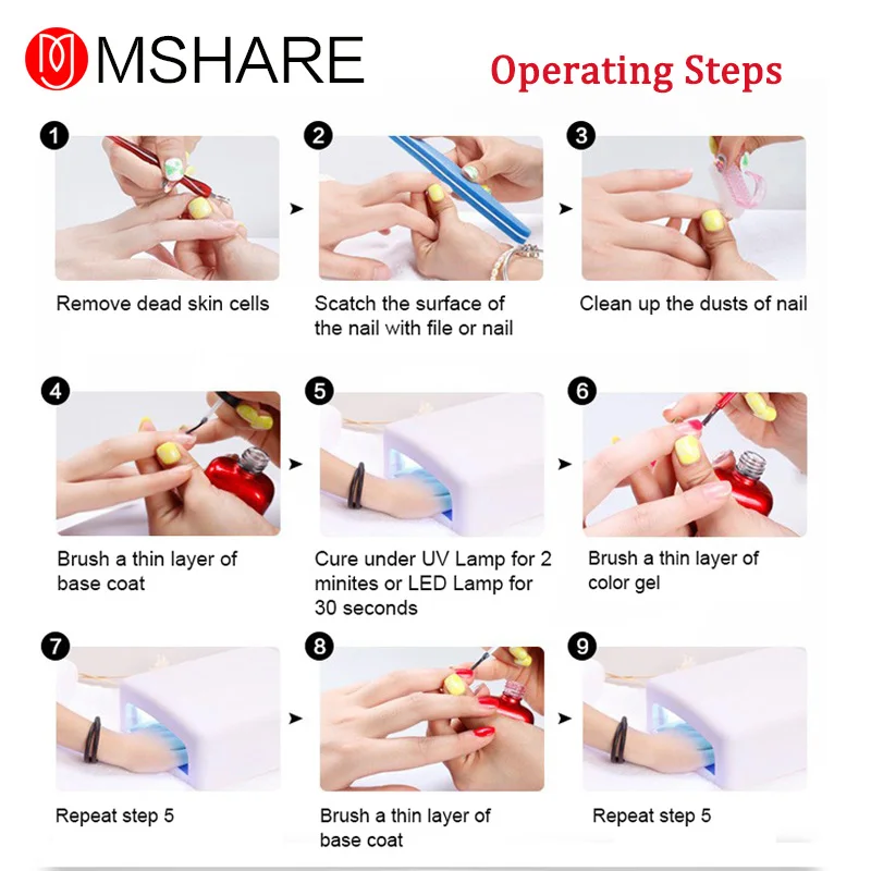 Mshare 10 мл УФ лак гель розовый Цвет Великолепная Обнаженная ногтей Гель Лаки полу