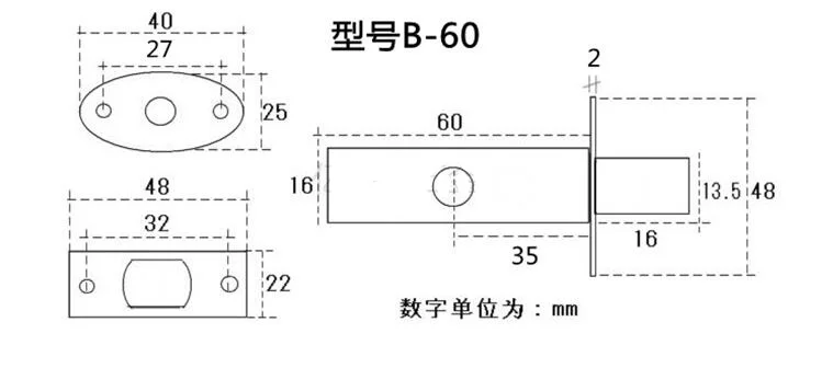 Stainless steel Pipe lock Invisible Mortise door lock Fire door Escape Aisle Furniture hardware accessories