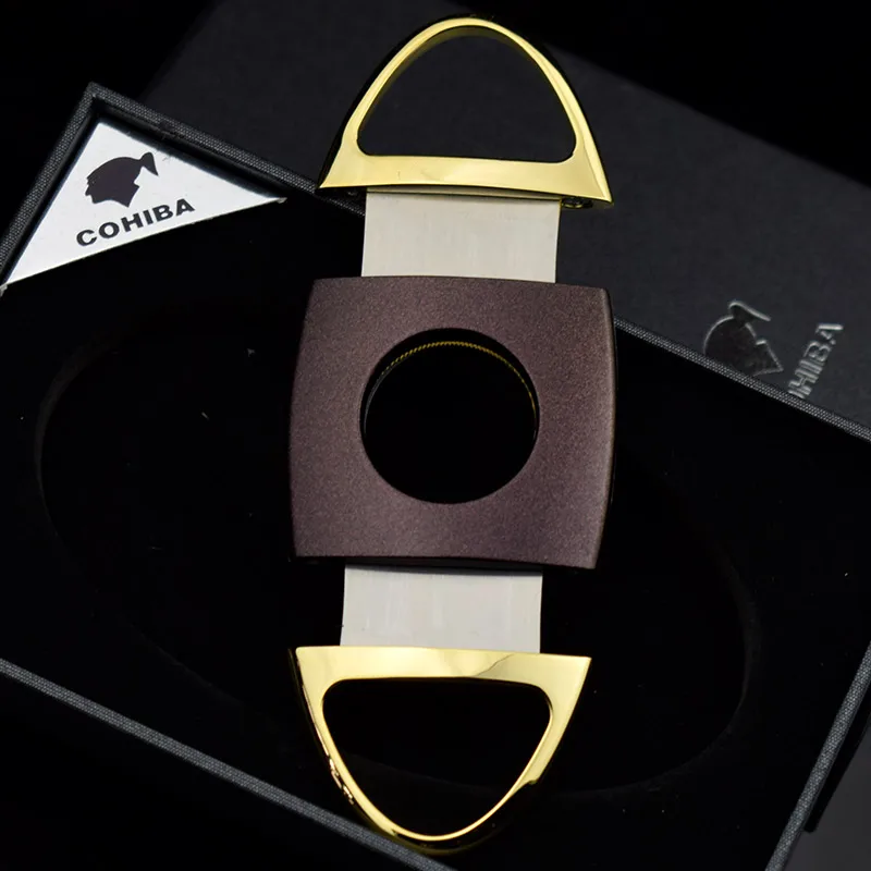 COHIBA золотая ручка из нержавеющей стали с двумя лезвиями для резки сигар