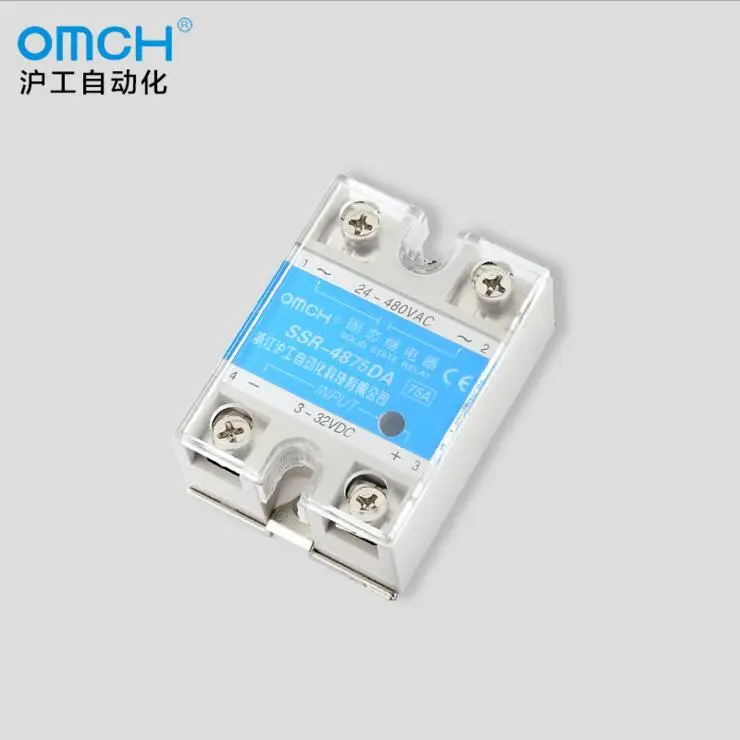 

SSR-4875DA 75A Однофазное твердотельное реле от 3-32VDC до 24-480VAC