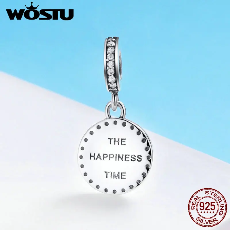 WOSTU/роскошные часы из стерлингового серебра 925 пробы с подвеской и бусинами