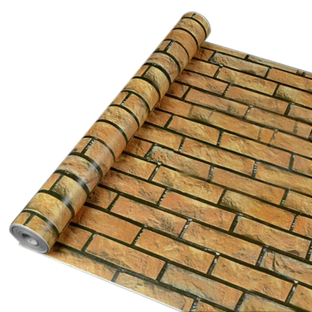 Высокое качество ПВХ красный синий белый промышленный кирпич обои рулон камень