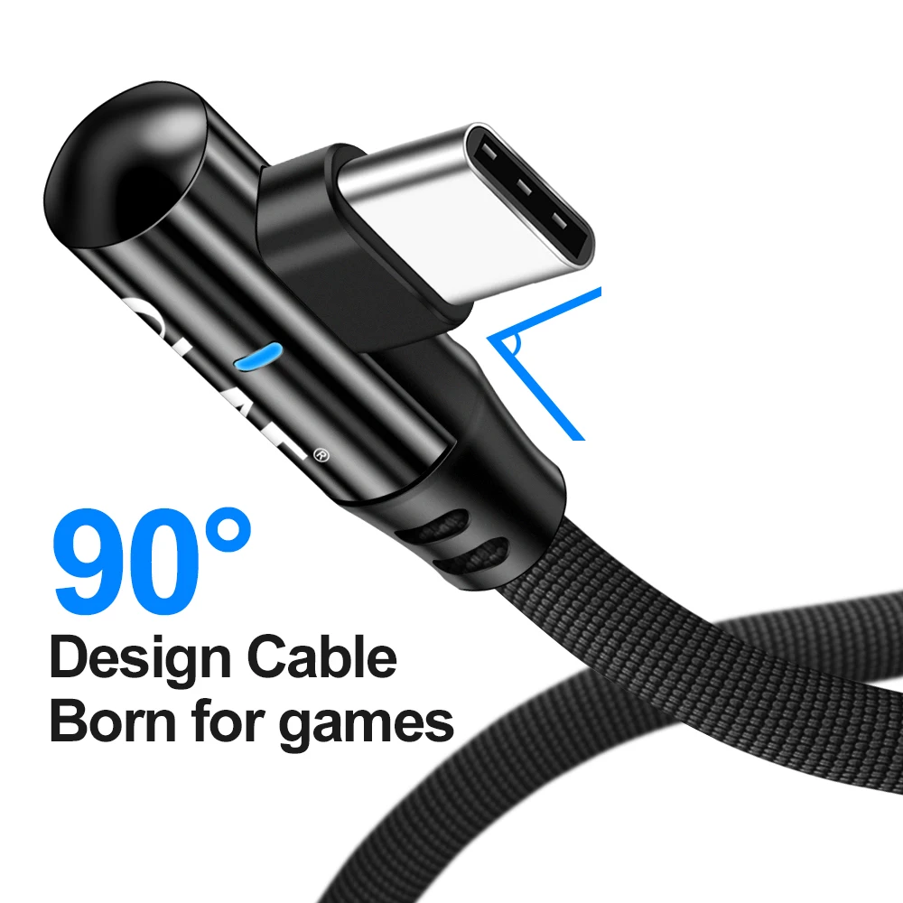 Кабель USB Type-C OLAF 90 градусов кабель C 2 4 А для быстрой зарядки Samsung S9 S8 Xiaomi mi8 9 Huawei Oneplus