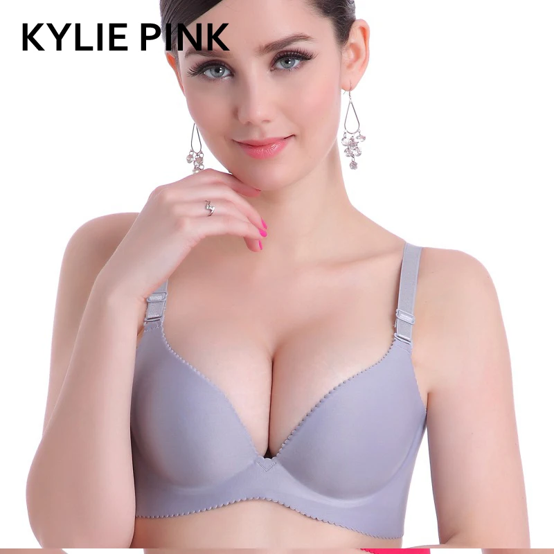 KYLIE/розовый женский бесшовный бюстгальтер с супер пуш ап регулируемый для