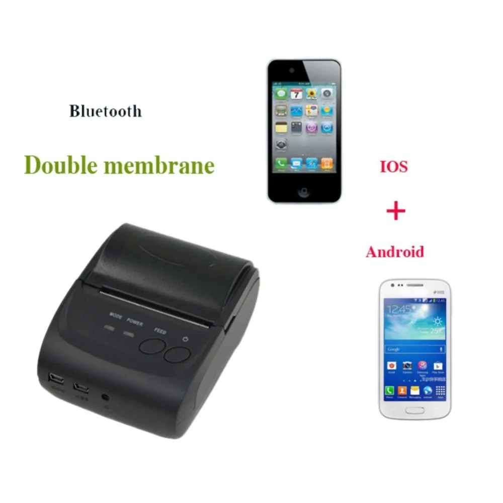Mini Bluetooth Printer Thermal Receipt 58mm Pocket POS Support For IOS Android Windows | Компьютеры и офис
