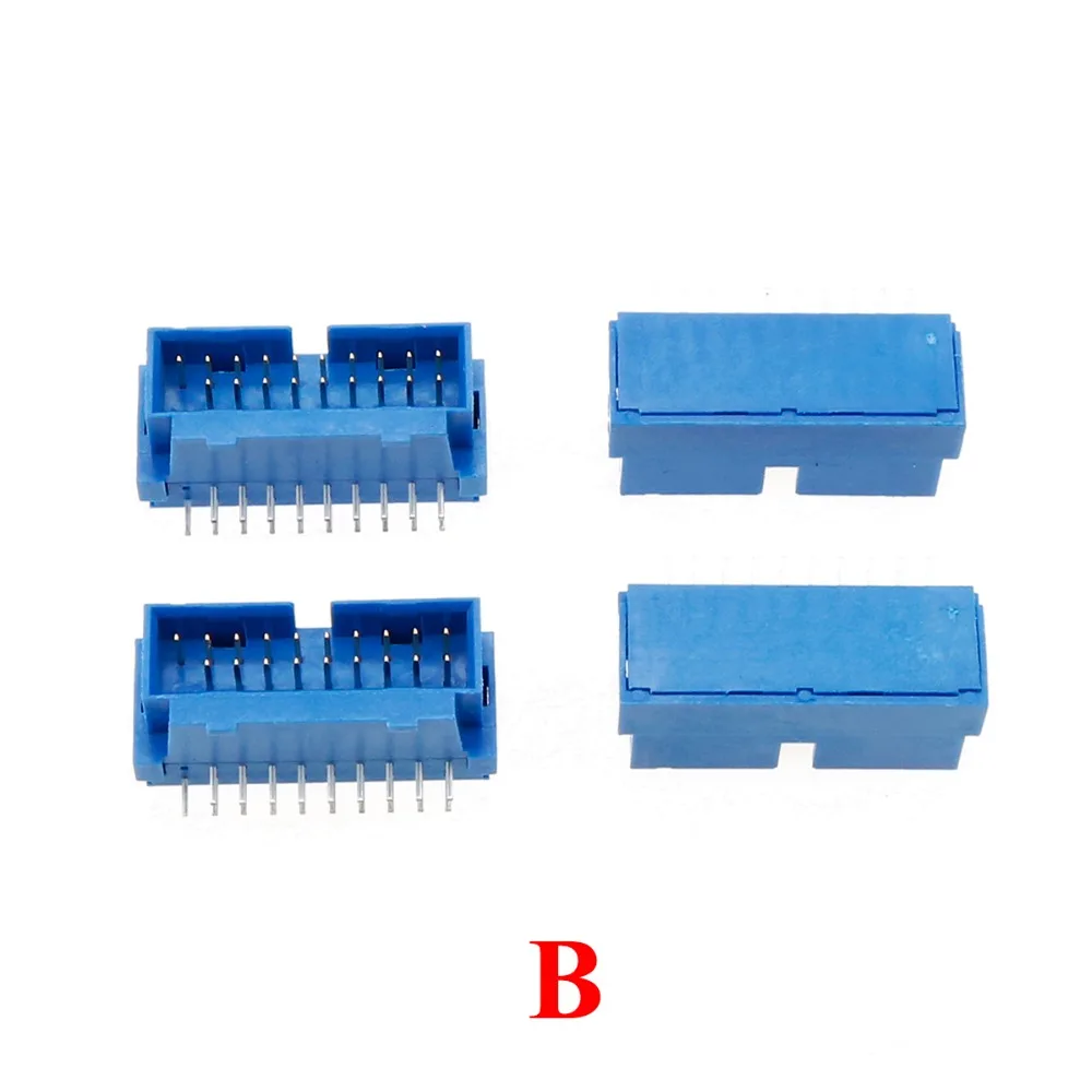 YuXi 2 шт./лот USB 3 0 20pin 19pin разъем 90/180 градусов материнская плата chassisplugged пластина IDC 20