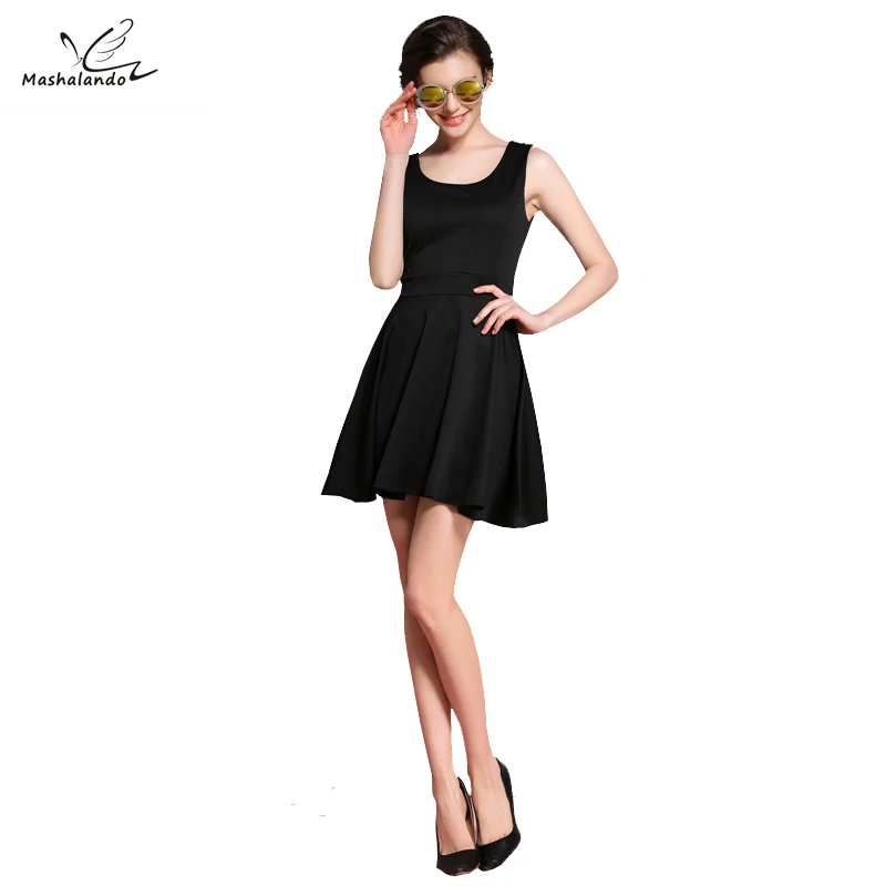Fashions Spring Summer Dresses 2017 Solid Black Short Vestidos Moda Clothing for Women Sundress Vintage Retro Rockabilly | Женская