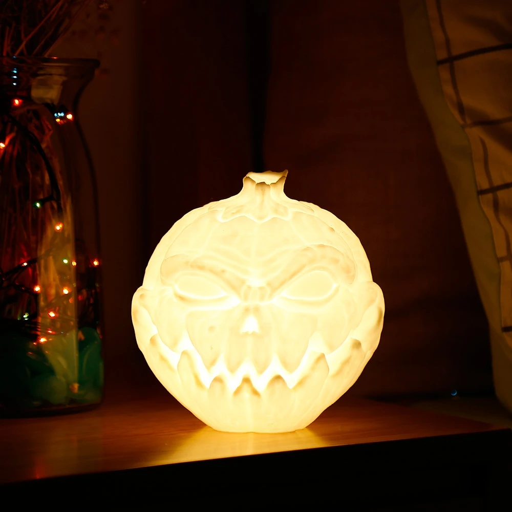 

Halloween Pumpkin Lamp 3D Printing Devil Pumpkin Face Light Colorful Night Lamp For Halloween Party Home Decoration
