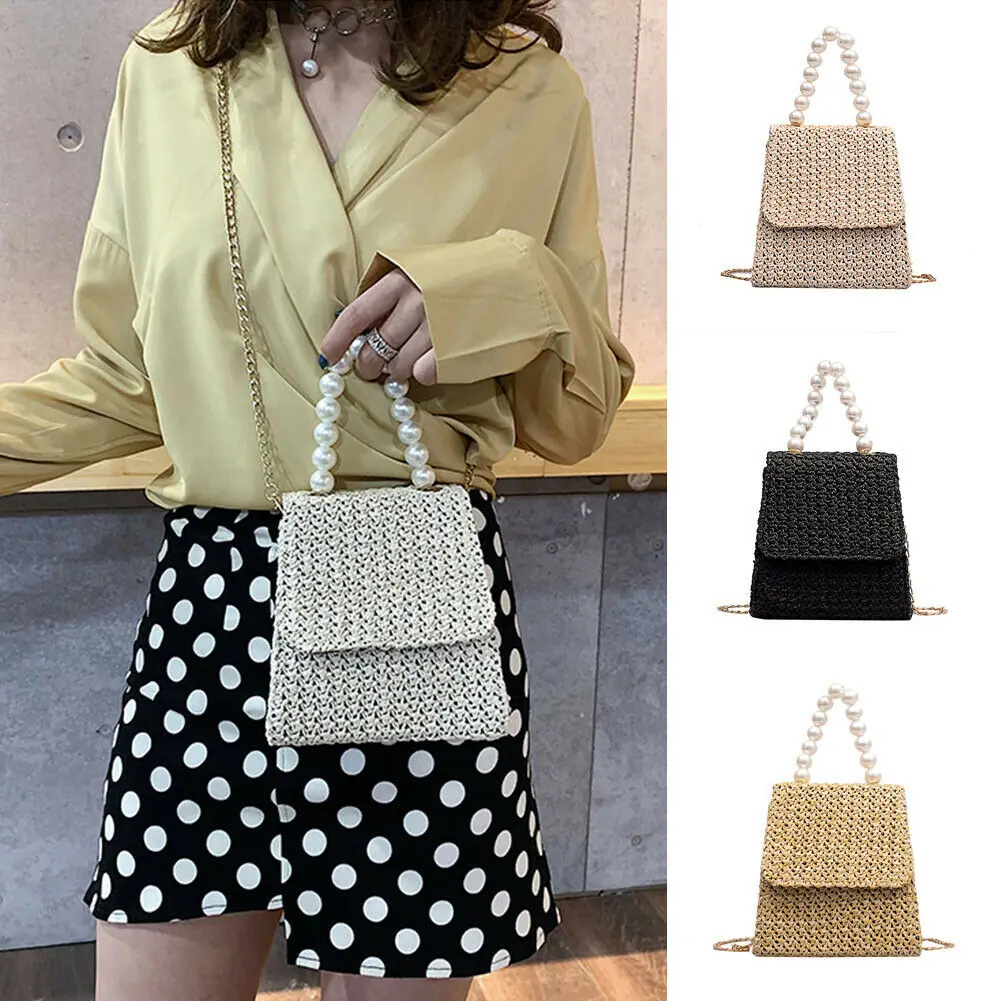 Женская Плетеная соломенная сумка сумочка из ротанга на лето 2019 | Сумки плечо