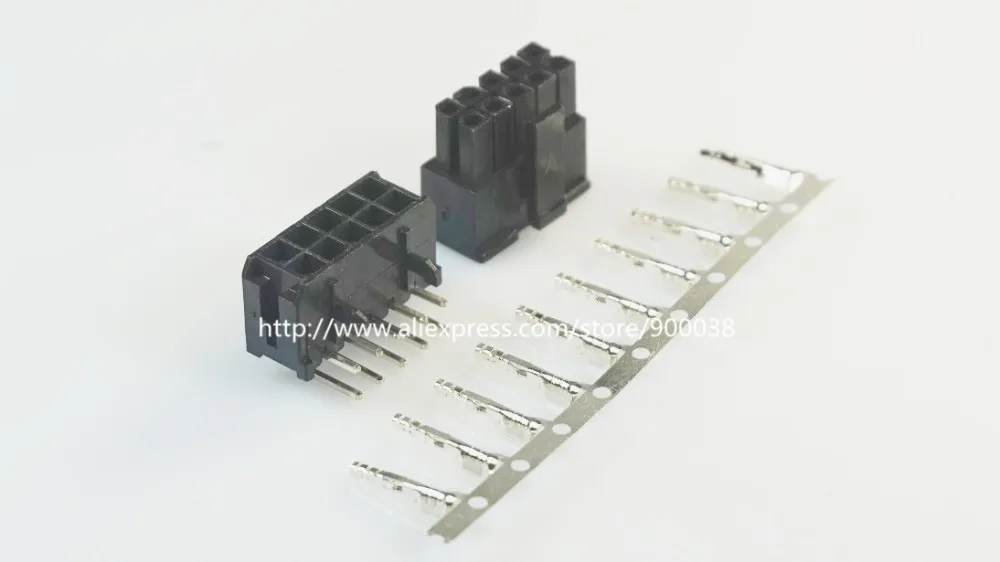 

100 sets Micro-Fit connector 3.0mm 2x5 Pin 10 P Wafer right angle Plus Receptacle Housing and terminal 43025 / 43045