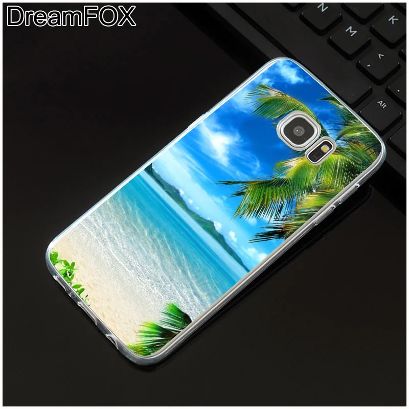 DREAMFOX M143 Лето пляжное дерево Мягкий ТПУ силиконовый чехол для Samsung Galaxy S5 S6 S7 S8 S9 S10 5G