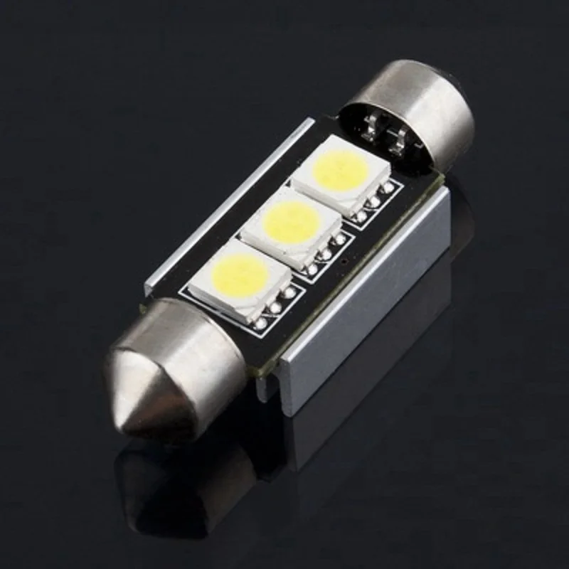 10 шт. 36 мм 39 C5W 3SMD 3 SMD 5050 светодиодный CANBUS без ошибок гирлянда лампа для автомобиля