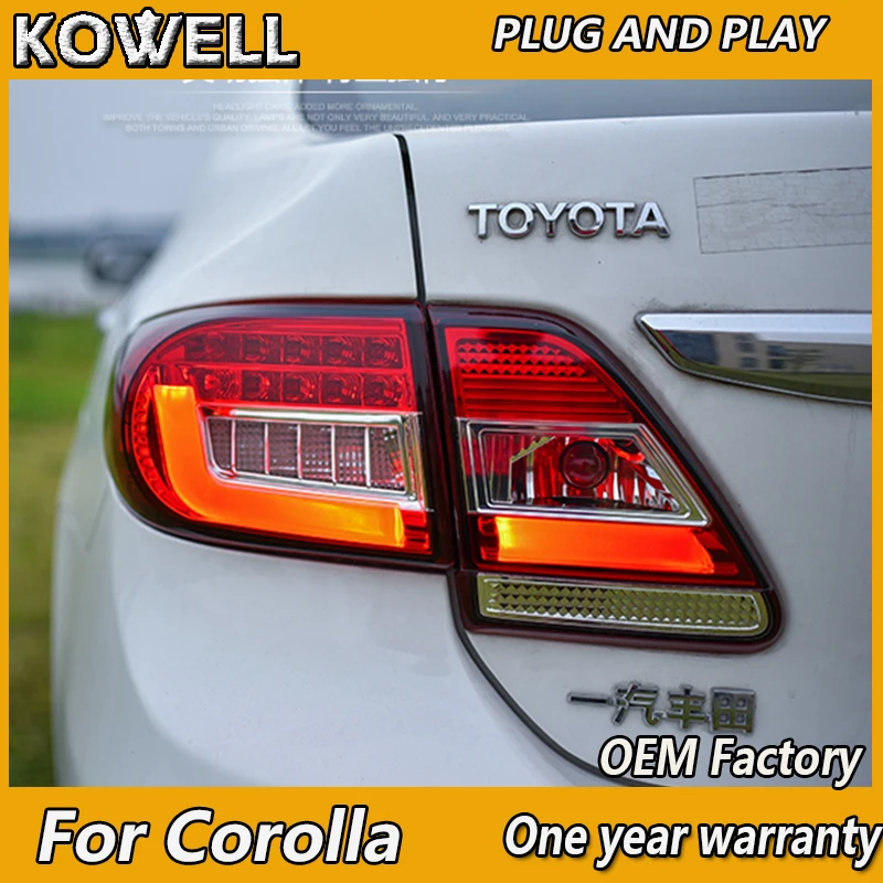 KOWELL Car Styling Tail Lamp for Corolla Tail Lights 2011-13 Altis LED Tail Light Rear Lamp LED DRL+Brake+Park+Signal Stop Lamp
