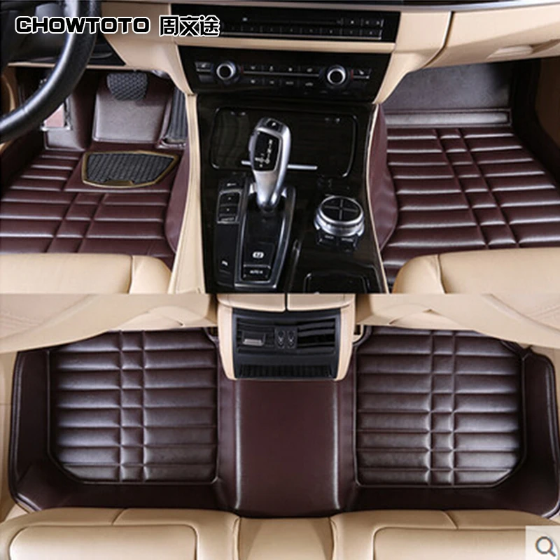 

CHOWTOTO AA Special Car-styling Car Floor Mats For Ford Edge 7seats Wear-Resisting Leather Carpet For Edge 7seats