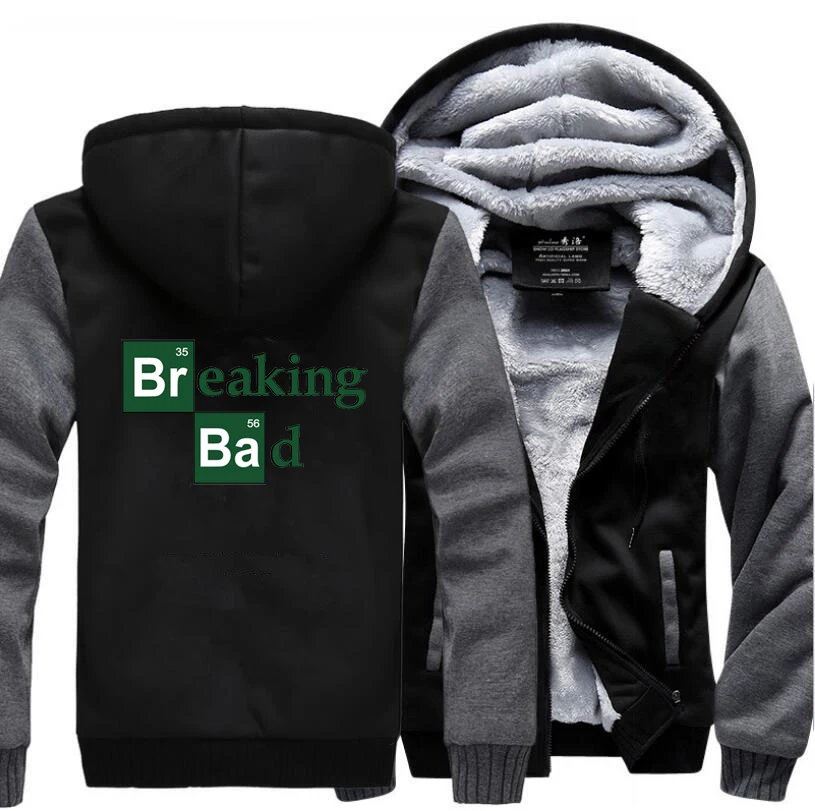 Хэмпсон LANQE Breaking Bad Heisenberg толстовки мужские зимние теплые флисовые повседневные мужские толстые толстовки Брендовые мужские куртки мужские s - Цвет: dark gray black