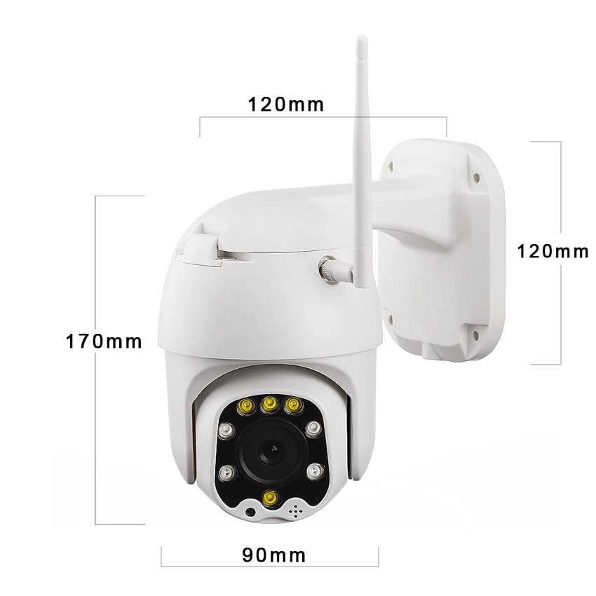 Миниатюрная PTZ камера 2 Мп 1080P Wi Fi 5 кратный зум умная уличная с двойным светом IP