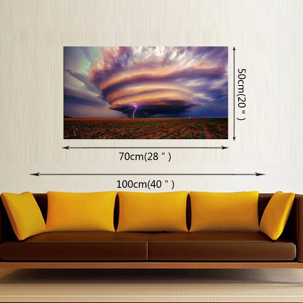 1 Панель Холст Настенная картина пейзаж холст молния деревья парк натуральная