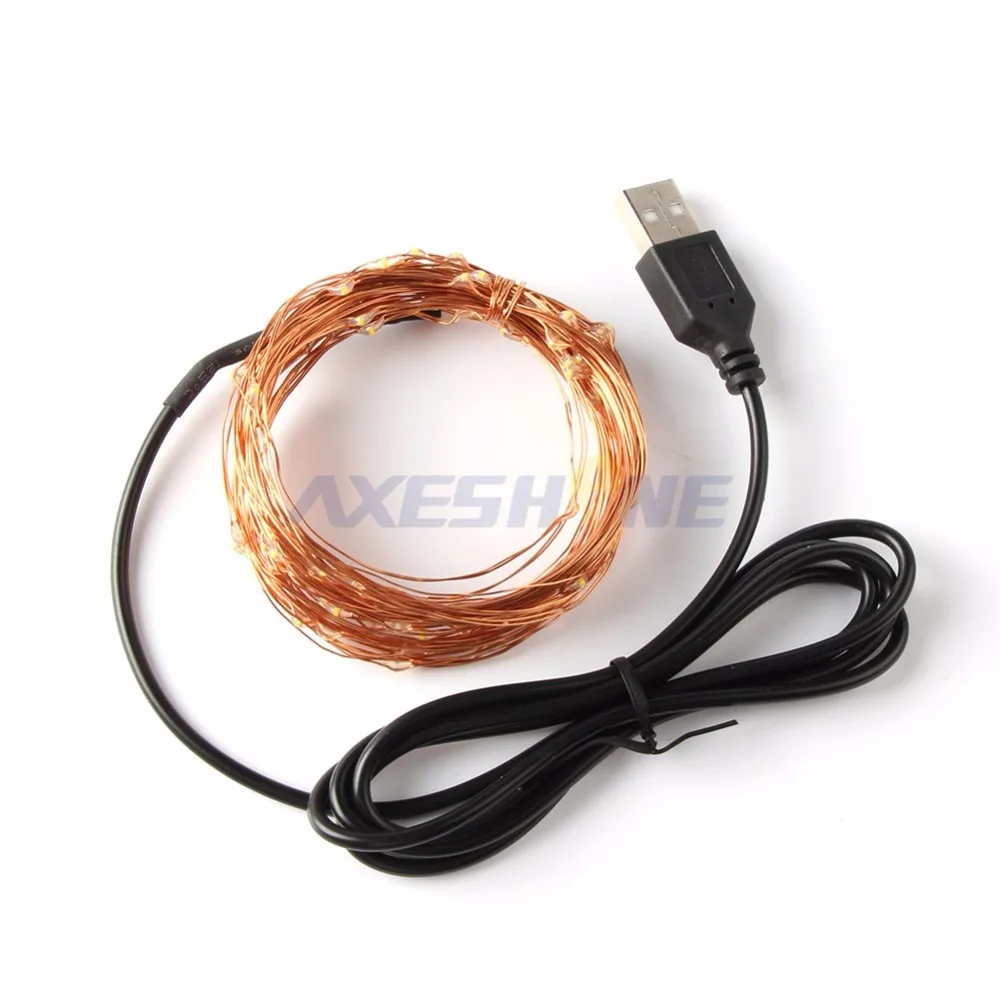AXESHINE USB светодиодная гирлянда 10 м водонепроницаемые сказочные огни Светодиодные