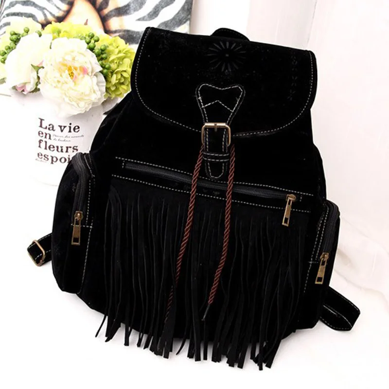 women backpack 2 Винтажные богемные рюкзаки, женская сумка, матовая сумка из искусственной кожи, сумки на завязках, женские рюкзаки, сумки для книг, дорожная сумка высокого качества - Цвет: women backpack 2