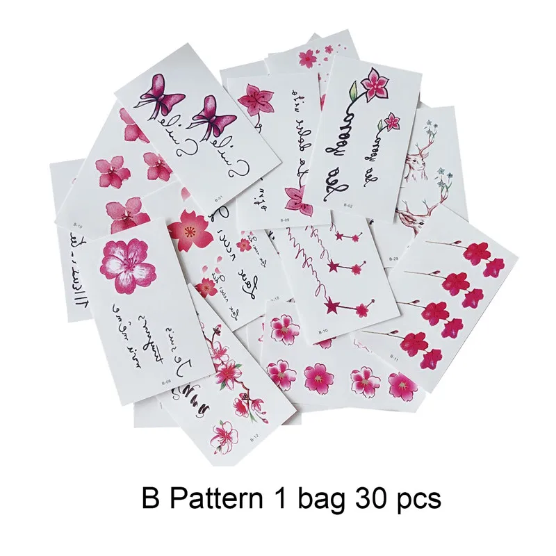 1 Bag 30 pcs DIY stationery stickers children Tattoo Stickers office stationery - Цвет: B