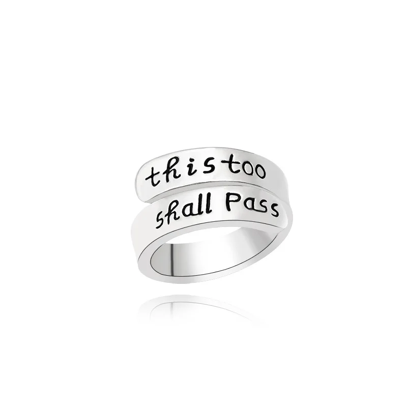 Модное обернутое кольцо витое с надписью this too shall pass для пальцев женщин 24 шт./лот |